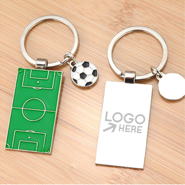 Metal Soccer Field Keychain