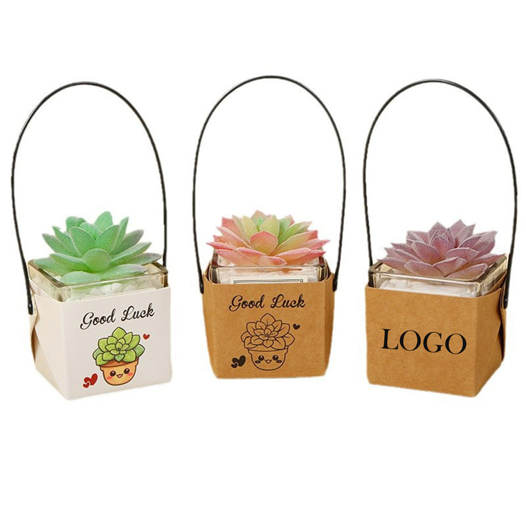 Craft Paper Gift Bag For Potted Plant/ Packaging W/ Handle