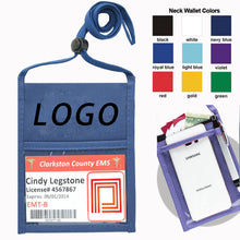 Clear Window Pocket w/ Back Zipper Neck Wallet
