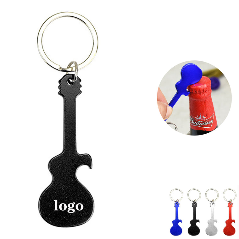Guitar Shape Aluminum Bottle Opener Keychain