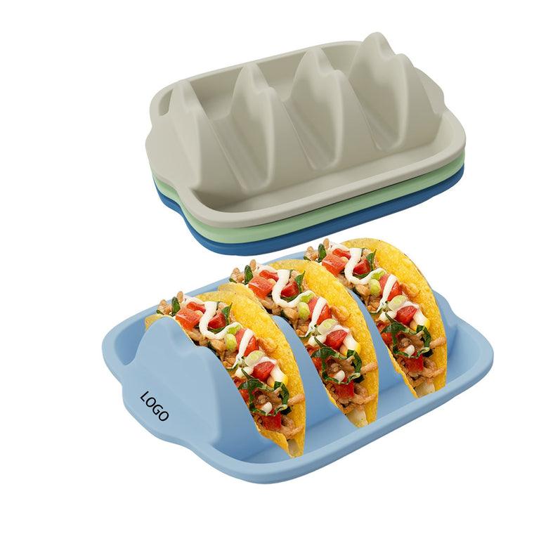 Rectangle Silicone Taco Holder Plate With Dividers
