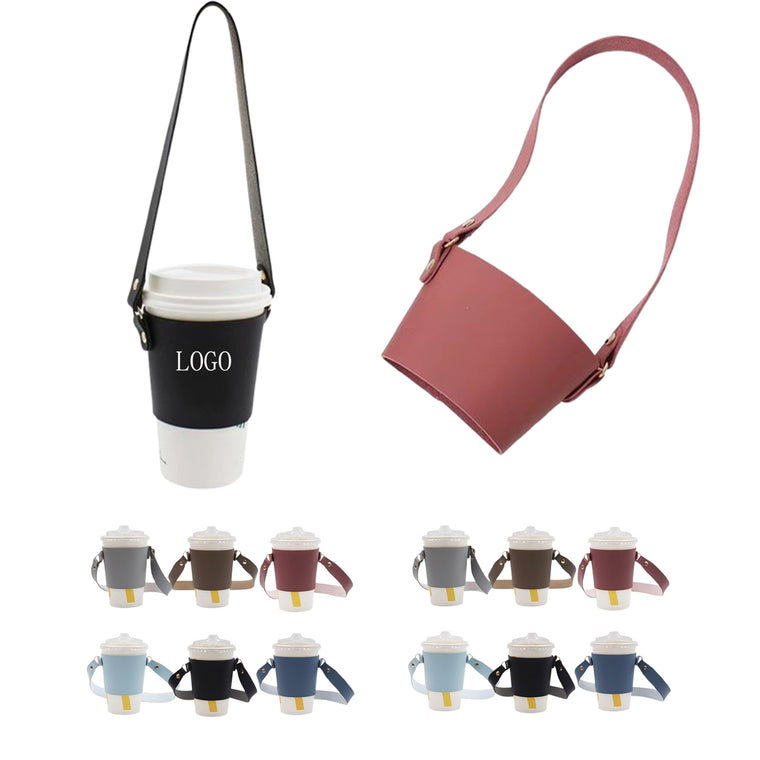 Portable PU Leather Handheld Coffee Cup Protective Sleeve