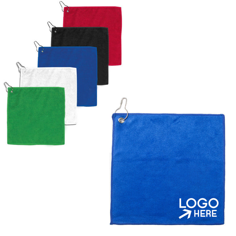 Microfiber Golf Towel w/Metal Grommet & Clip
