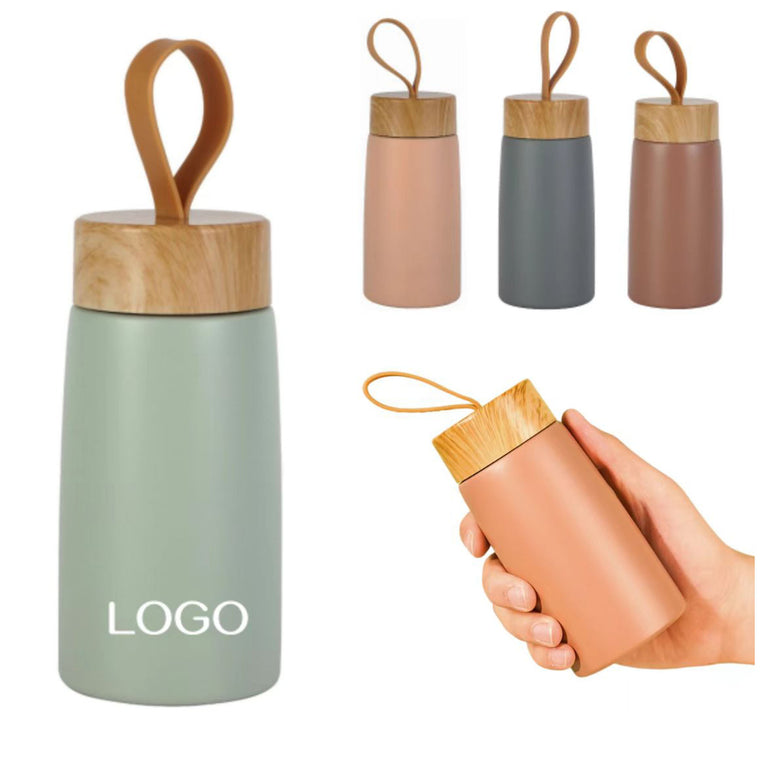 10 oz Woodgrain Insulated Mug With Carrying Handle