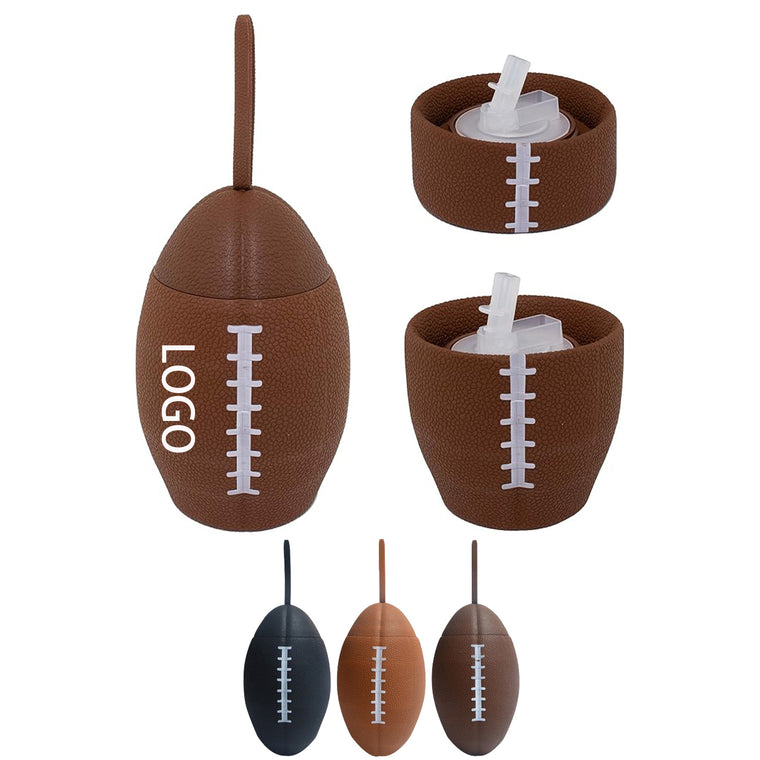 25 Oz Rugby Football Shape Collapsible Silicone Water Bottle