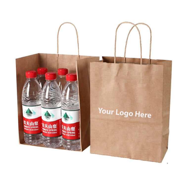 8.27 X 4.3 X 10.63 Inches Brown Kraft Paper Bags With Handles