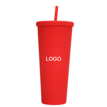 Double Wall Studded Tumbler with Lid and Straw