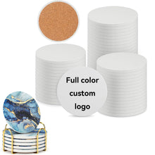 Custom 4 Inch Round Ceramic Coasters with Full Color Imprint