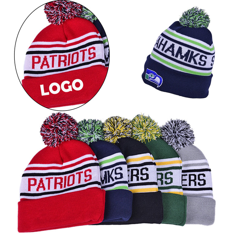 Knit Hat With Hairball