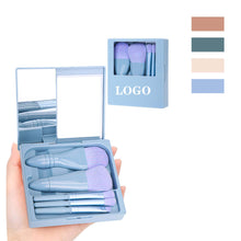 Travel Makeup Brush Set With Mirror