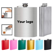 8 Oz Stainless Steel Flask Hip Flask W/ Hinged Cap