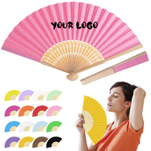 Full Color Custom Handheld Bamboo Paper Folding Fans