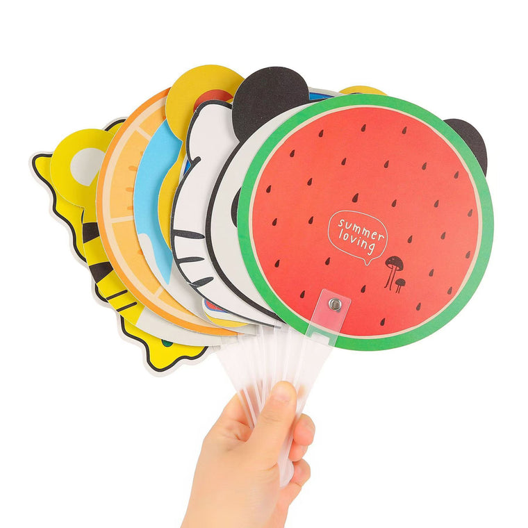 Plastic Fan with Transparent Handle (Full Color 2 Sides)
