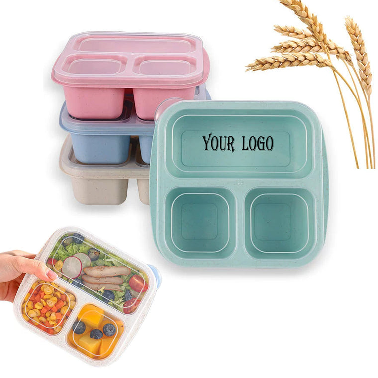 3 Grids Wheat Straw Snack Box Food Container