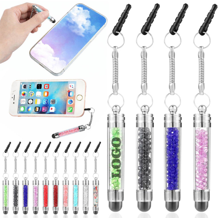 Mini Crystal Touch Screen Stylus With Dust Plug