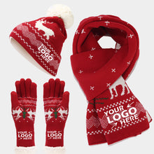 Christmas Gloves Scarf Hat Set