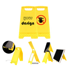 Portable With Mirror Warning Sign Shaped Cell Phone Holder