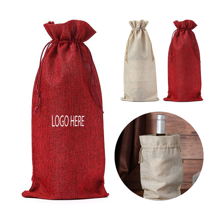 Burlap Wine Bag