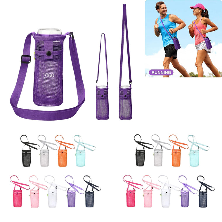 Mesh Water Bottle Holder Crossbody Water Bottle Sling Bag