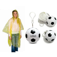 Soccer Shaped Disposable Emergency Raincoat Poncho Ball