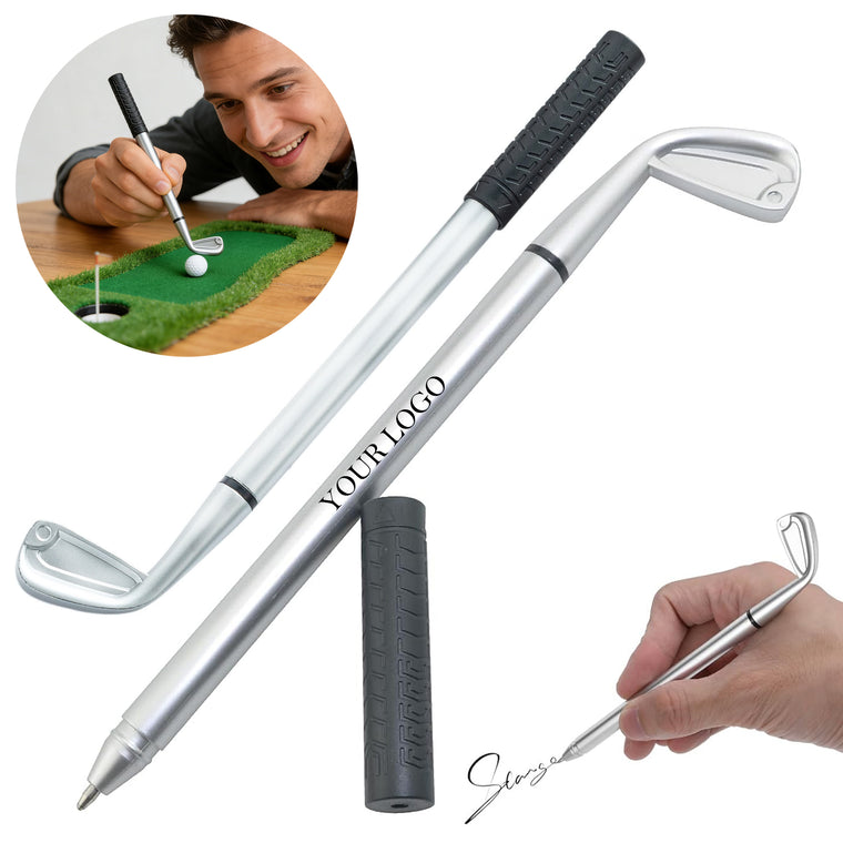 Plastic Golf Club Ballpoint Pen With Rubber Cover
