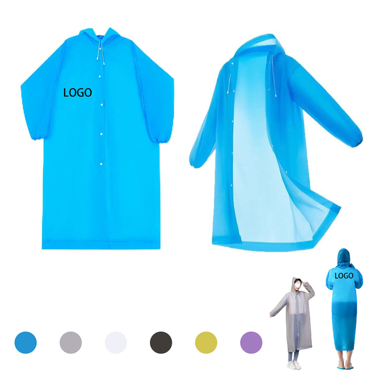 Reusable Raincoat With Drawstring Hood