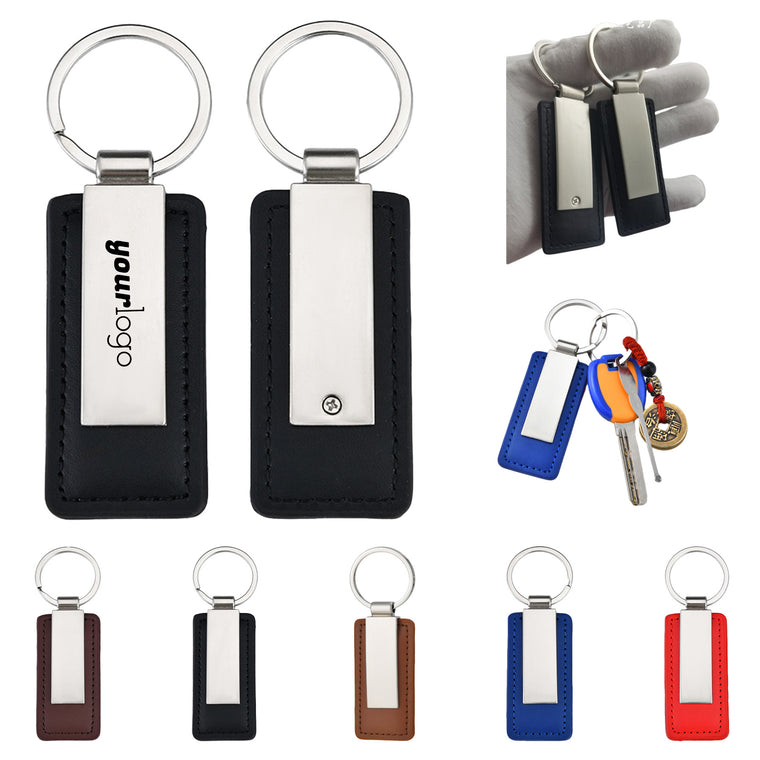 Pu Leather Metal Car Keychain