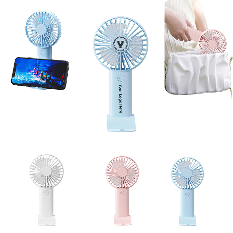Usb Rechargeable Handheld Fan With Phone Stand