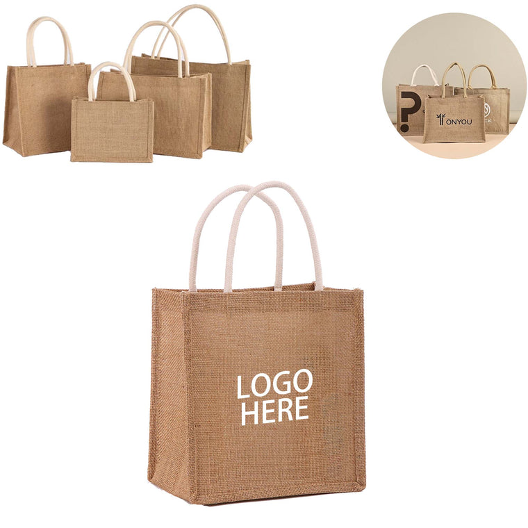 Two Tone Burlap Bag