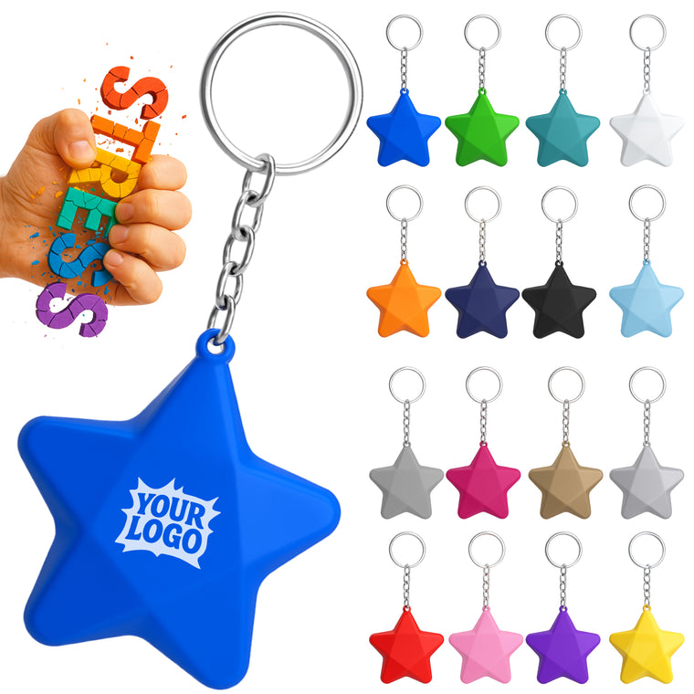 Custom Mini Star Stress Reliever Keychain
