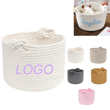 Customizable Handwoven Storage Basket With Knots
