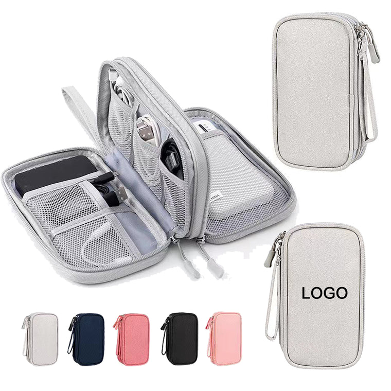 Double Layers Travel Electronic Accessories Organizer Pouch