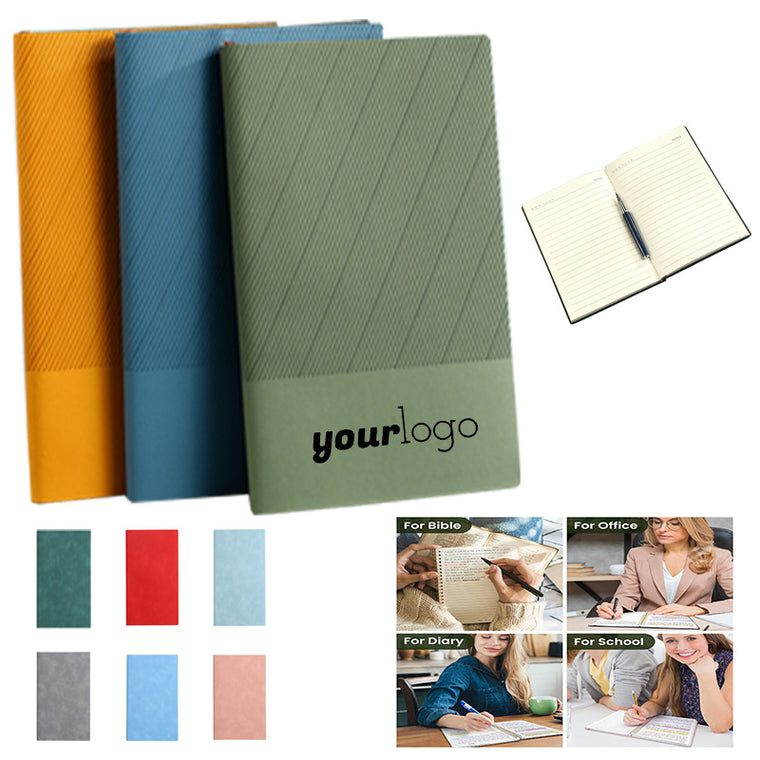 A5 Simple Soft Leather Striped Business Office Notebook