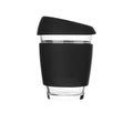 8.5 Oz Glass Coffee Mug With Silicone Lid And Insulated Sleeve