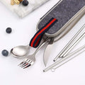 Portable Stainless Steel Reusable Cutlery Set with Case