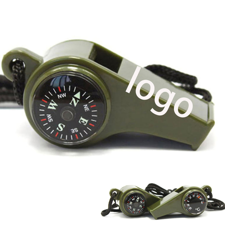 Multi-Functional 3-In-1 Emergency Whistle With Lanyard