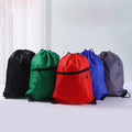 Polyester Drawstring Backpack W/ Zipper