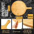 6" Round Bamboo Cutting Board with Handle Pizza Peel