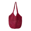 Large Capacity Crochet Knit Shoulder Beach Bag Hollow Out Tote