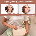 Round Folding Makeup Mirror Double Sided Metal Pocket