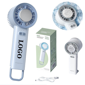 Cooling Handheld Fan With Ice Rubbing Pad