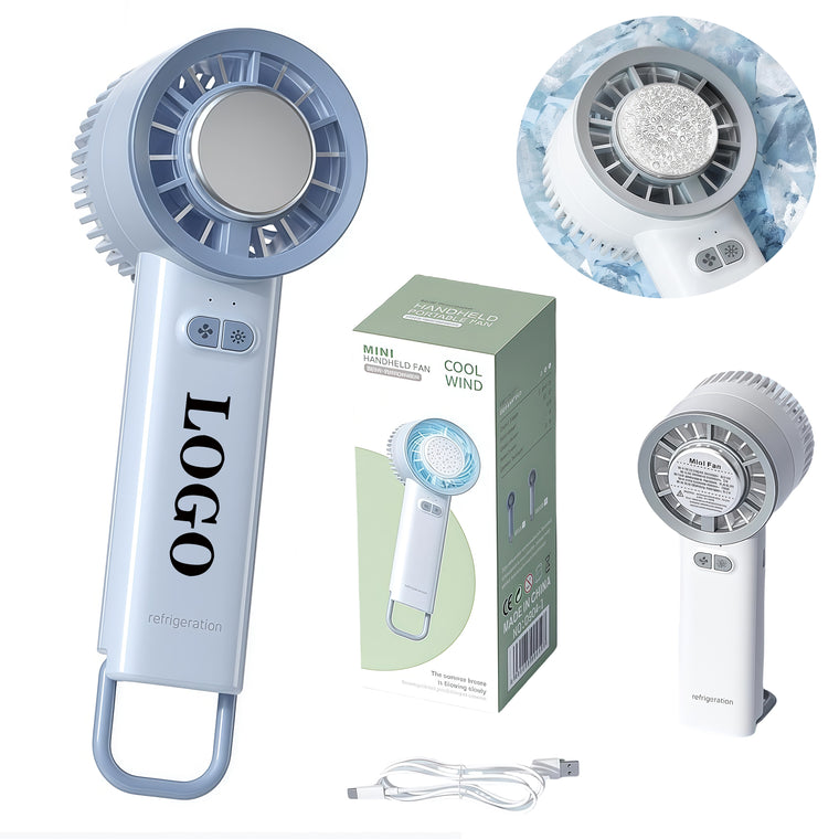 Cooling Handheld Fan With Ice Rubbing Pad