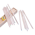 Wooden Stationery Set W/12 Colored Pencils Sharpener & Ruler