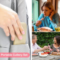 Wheat Straw Portable Knife Fork Spoons Cutlery With Case