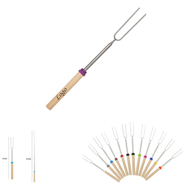 Wood Handle Telescoping Bbq Fork