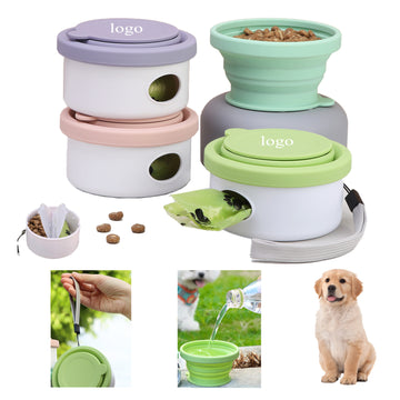 Storage Bin and Collapsible Bowl with Dog Waste Holder
