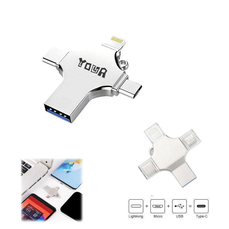 128GB MultiFunction 4 In 1 USB Flash Drive