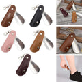 Foldable Shoehorn Keychain PU Leather Shoe Helper Keyring