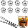 Set of 8 Reusable Square Stainless Steel Whiskey Stone