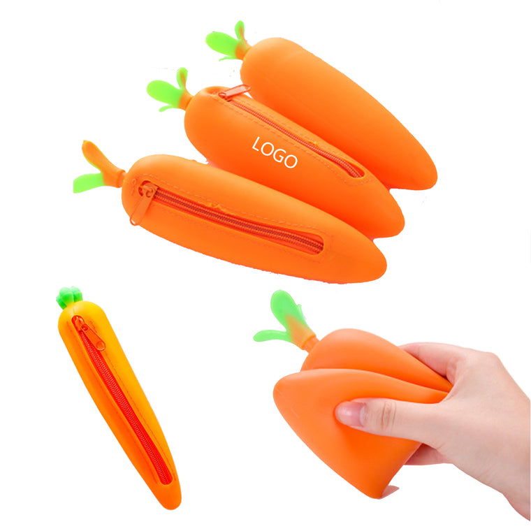 Carrot Shape Silicone Pencil Case